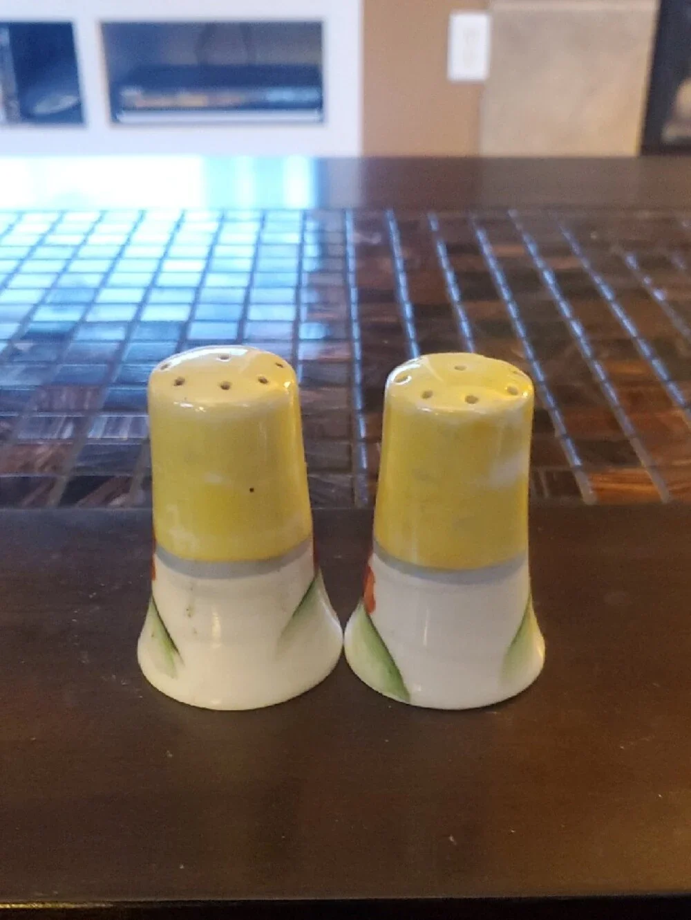 Vintage Hand-Painted Windmill Salt & Pepper Shakers